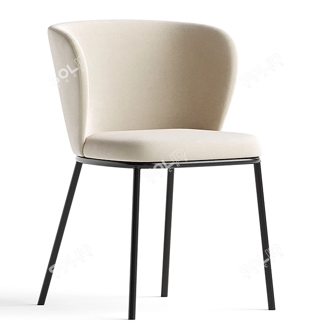 Luxurious Ciselia Chenille Accent Chair 3D model image 1