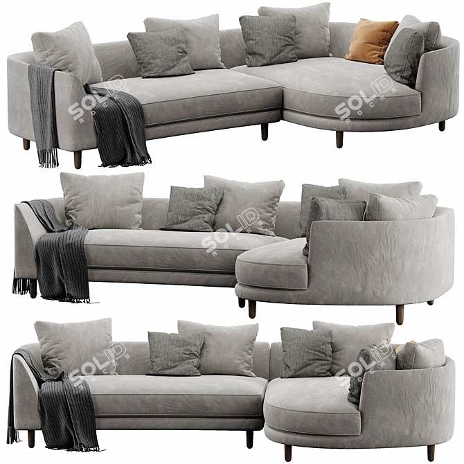 Luxury Modern Sofa Rolf Benz 3D model image 4