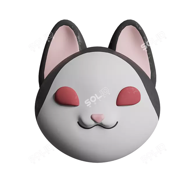 Colorful Pop Cat Plush Toy 3D model image 3