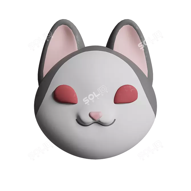 Colorful Pop Cat Plush Toy 3D model image 4