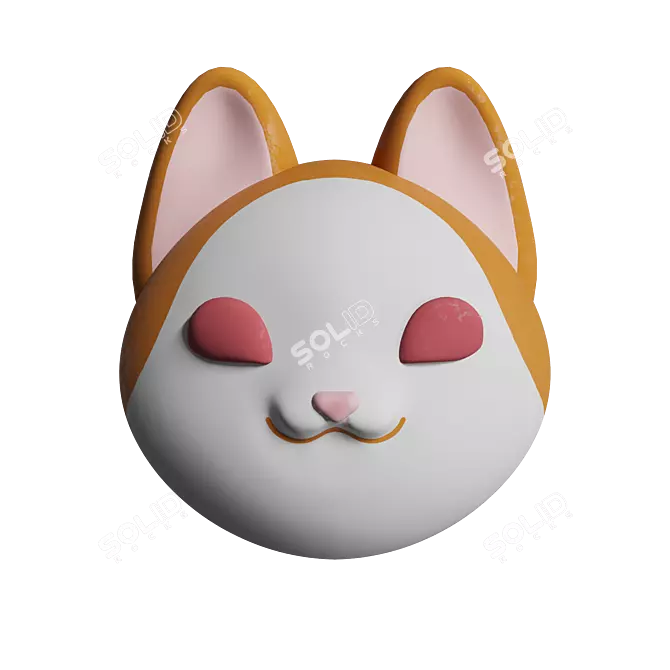 Colorful Pop Cat Plush Toy 3D model image 5