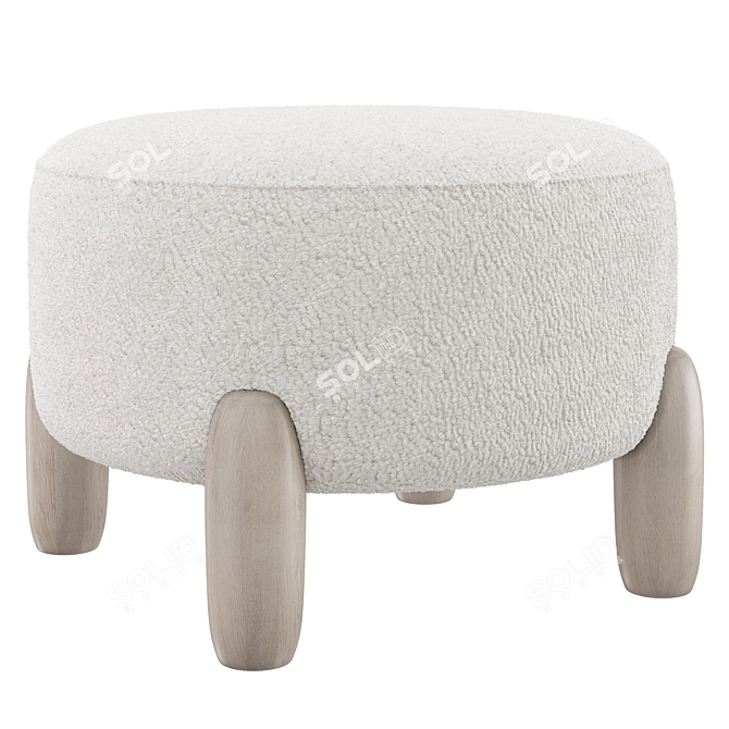 Bernhardt Gabe Ottoman Fabric Seating 3D model image 1