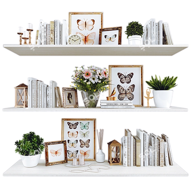 Elegant Decor Set with Lights 3D model image 1