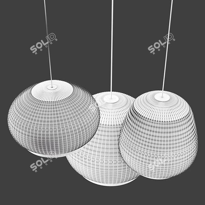 Modern Knit Hanging Lamp 08 3D model image 3