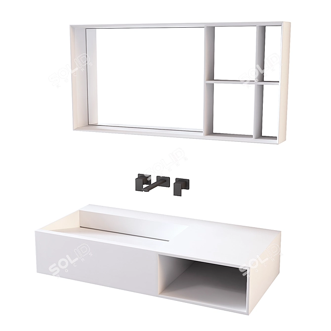 Modern Sink 3D Model Set 3D model image 1