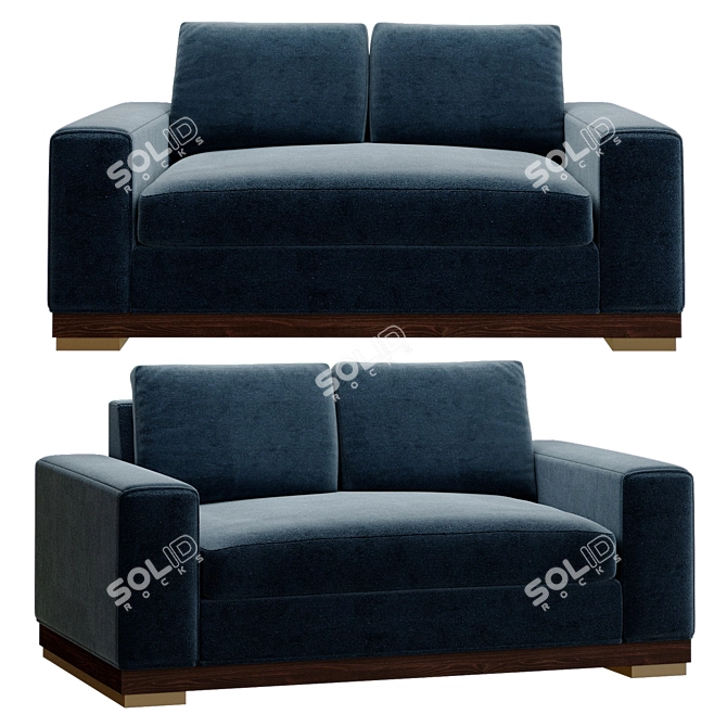 Luxurious Dyad Sofa: Handcrafted Comfort 3D model image 1