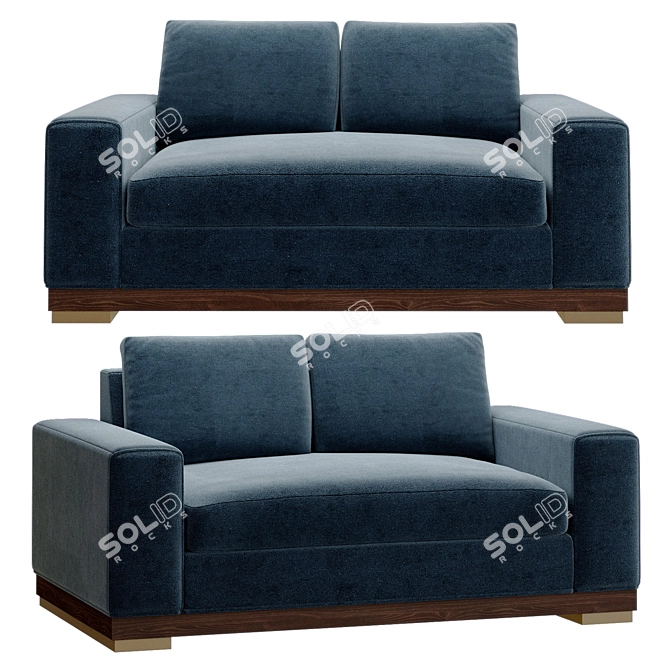 Luxurious Dyad Sofa: Handcrafted Comfort 3D model image 4