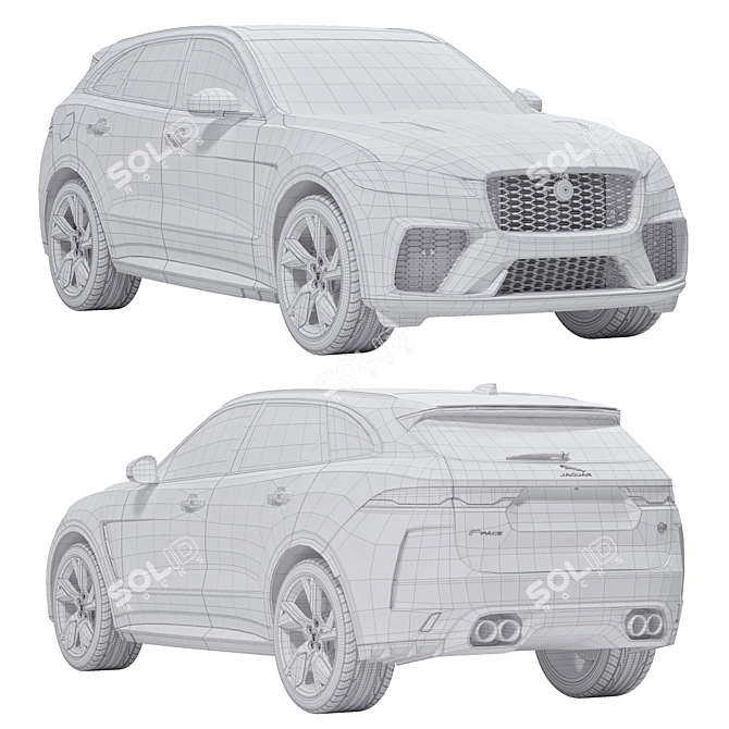 2023 Jaguar F-Pace SVR Asset 3D model image 3