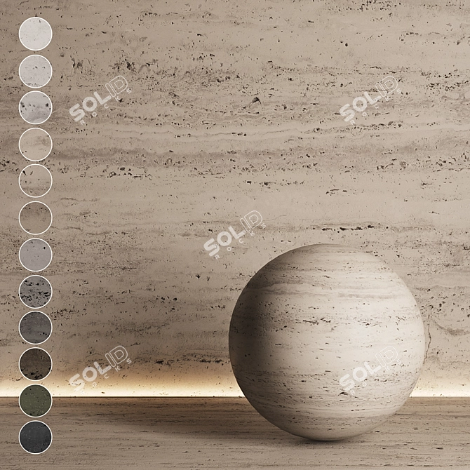 Travertine Stone Seamless Texture 3D model image 1