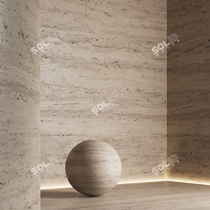 Travertine Stone Seamless Texture 3D model image 2