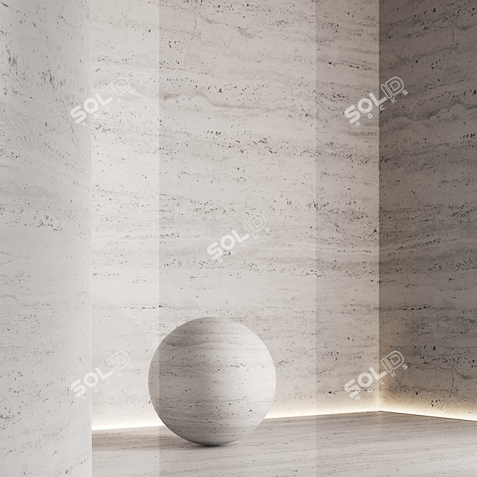 Travertine Stone Seamless Texture 3D model image 3