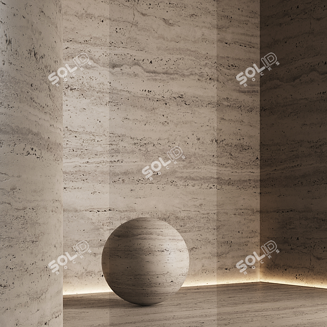 Travertine Stone Seamless Texture 3D model image 4