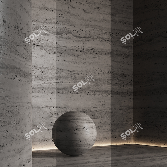 Travertine Stone Seamless Texture 3D model image 5