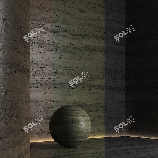 Travertine Stone Seamless Texture 3D model image 6