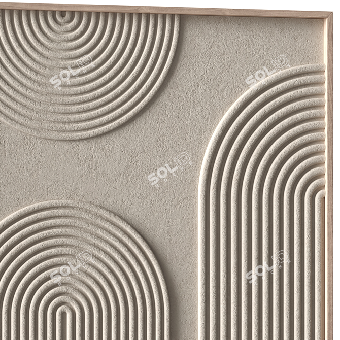 Texture Stone Relief Wall Art 3D model image 3