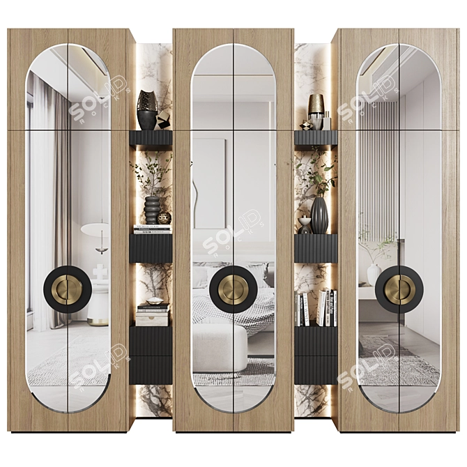 Modern Style Modular Wardrobes 3D model image 1