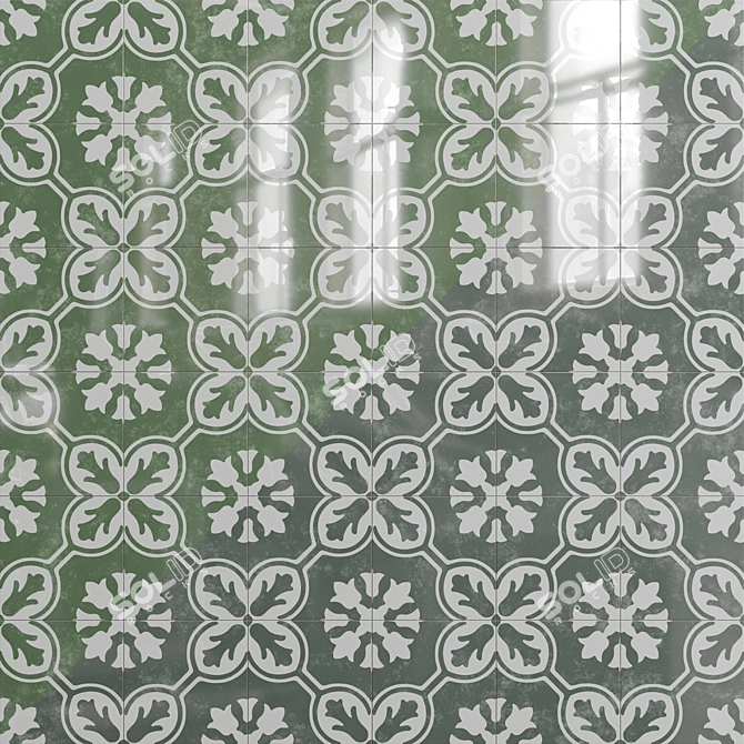 Orchid Mint Porcelain Tile Beauty 3D model image 2