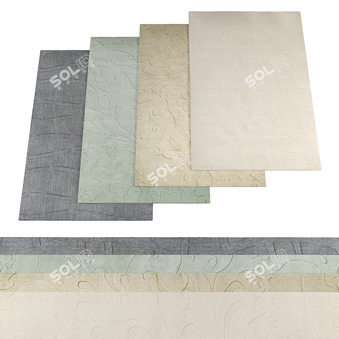 Modern Rugs Bundle with Textures 3D model image 1