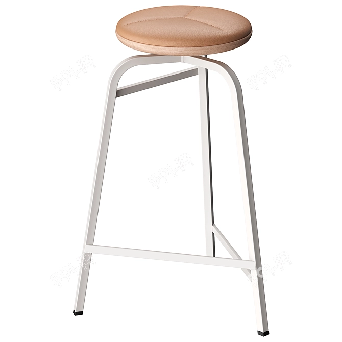 Modern Sleek Treble Bar Stool 3D model image 3