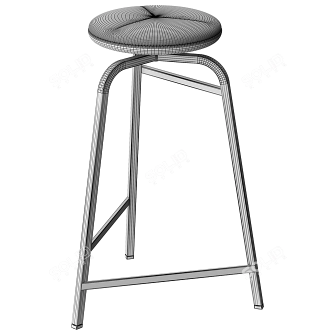 Modern Sleek Treble Bar Stool 3D model image 4