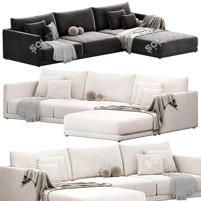 Modern Poliform Bristol with Ottoman 3D model image 1