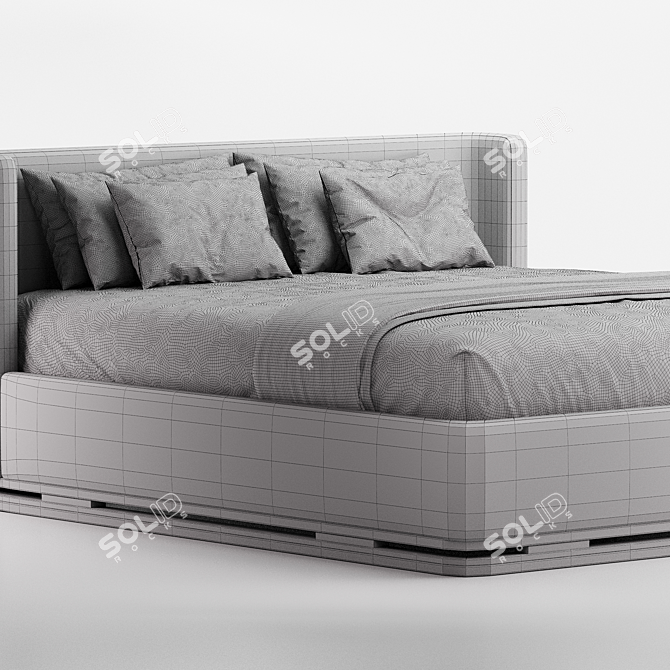 Modern Corona Render Bed Design 3D model image 3