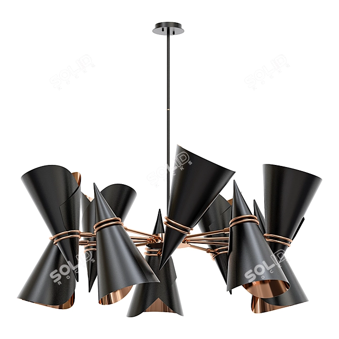 Elegant Meudon Chandelier 3D model image 1