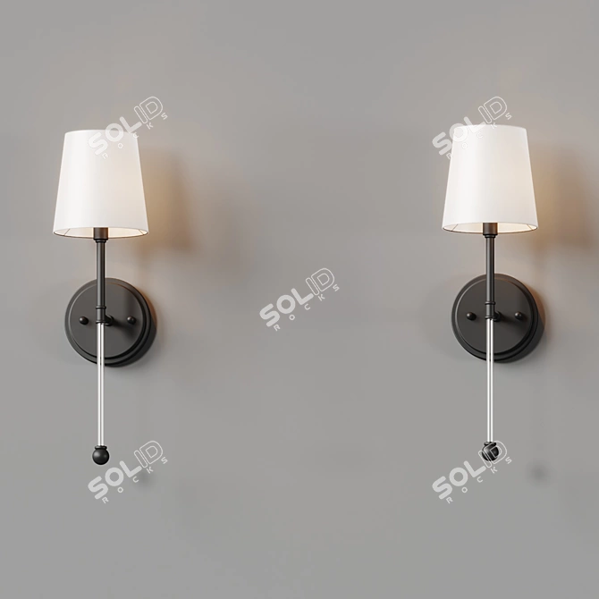 Transitional Luxury Wall Sconce 3D model image 3