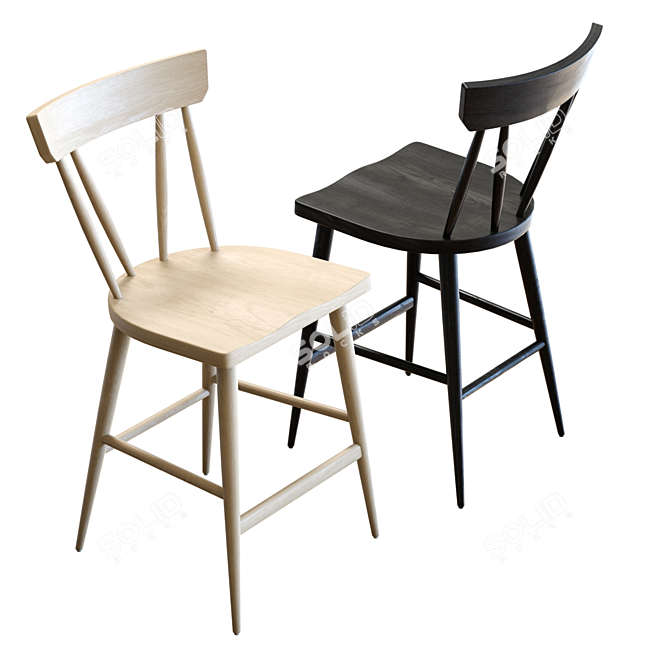 Modern 3D Model Juni Counter Stool 3D model image 4