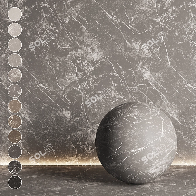 Seamless Marble Textures Set 3D model image 1