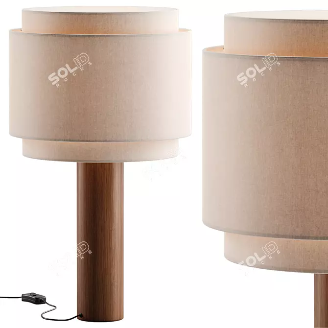 Contemporary Pipo Double Lamp 3D model image 1