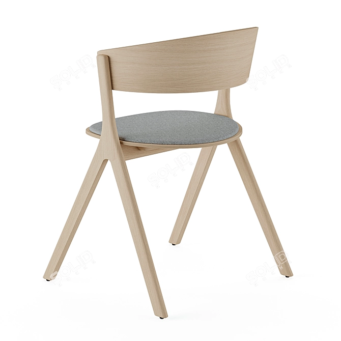 Modern Nordic V-Ray Wood Chair 3D model image 3