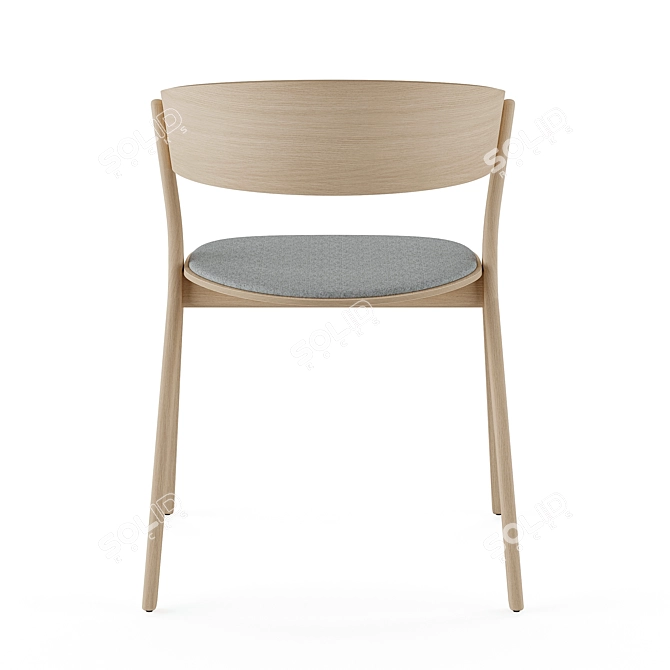 Modern Nordic V-Ray Wood Chair 3D model image 4