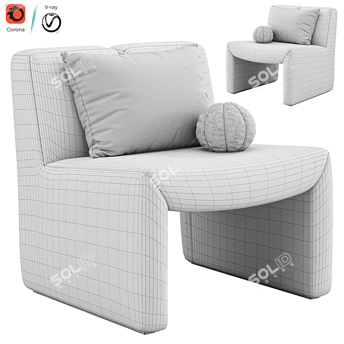 Elegant Macintosh Chair, Eichholtz's Masterpiece 3D model image 7