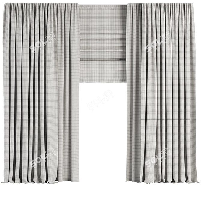 Modern Curtain Set M16 3D model image 4