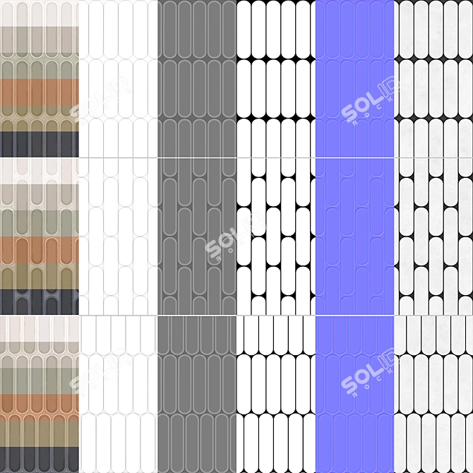 Aquarelle Ceramic Tiles Pack 026 3D model image 5