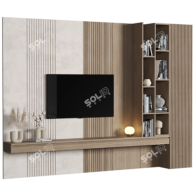 Modular 4K TV Wall Suite 3D model image 2