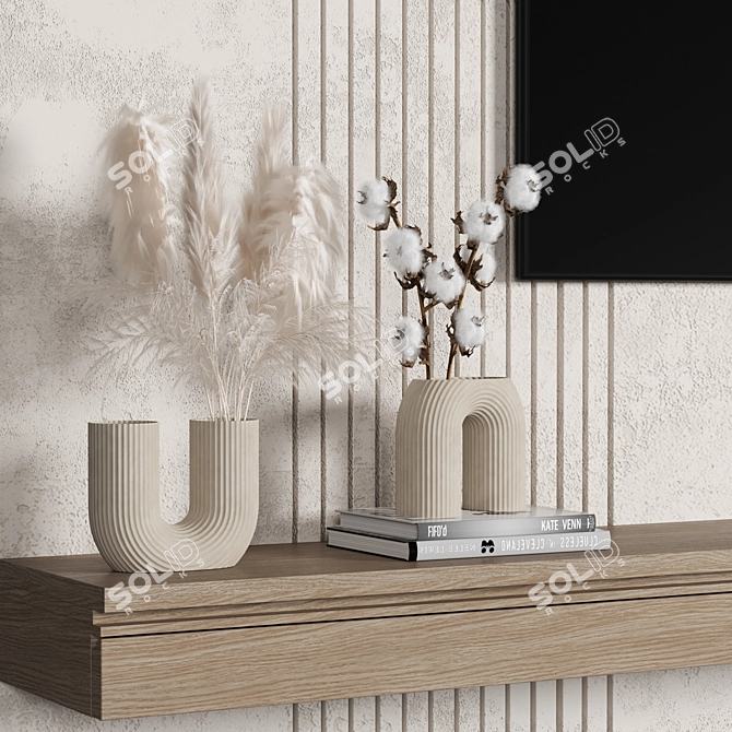 Modular 4K TV Wall Suite 3D model image 3