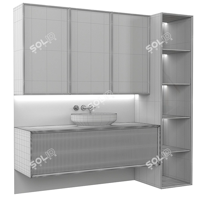 Modern Bathroom Furniture Set 3D model image 4