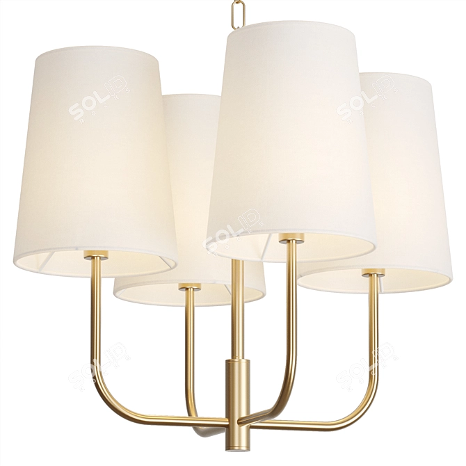 Elegant Golden Kristen Chandelier 3D model image 1