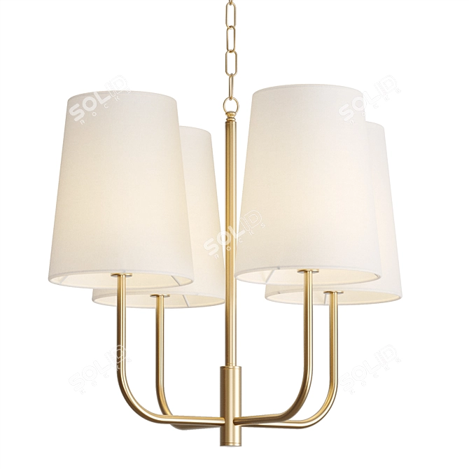 Elegant Golden Kristen Chandelier 3D model image 2