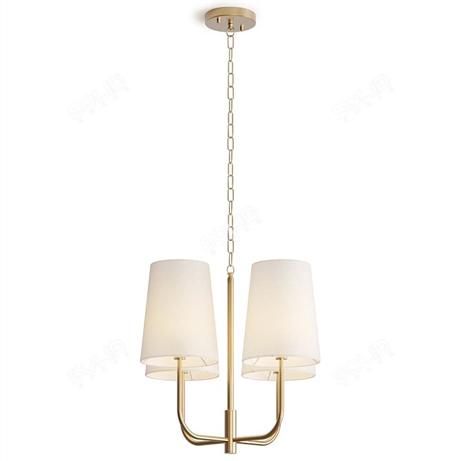 Elegant Golden Kristen Chandelier 3D model image 3