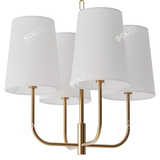 Elegant Golden Kristen Chandelier 3D model image 5