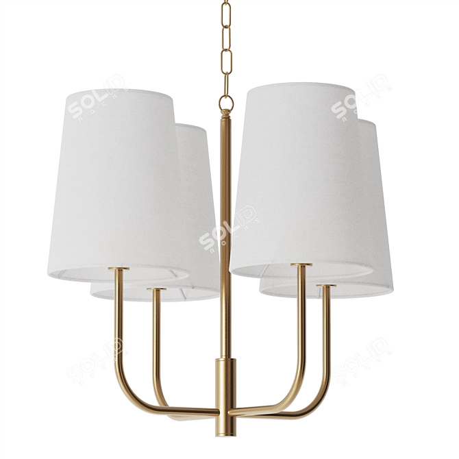 Elegant Golden Kristen Chandelier 3D model image 6