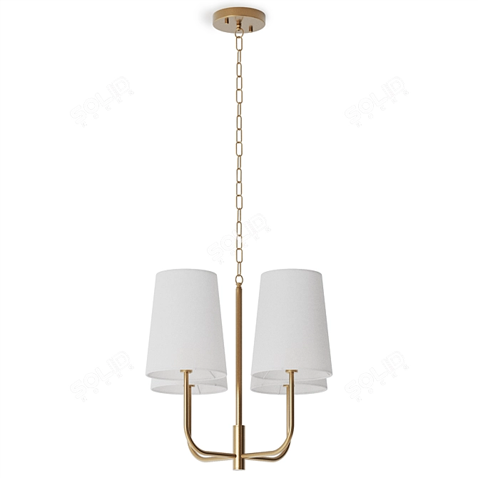 Elegant Golden Kristen Chandelier 3D model image 7