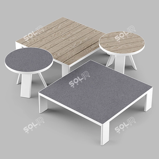 Modern Minimalist Coffee Tables Set 3D model image 1