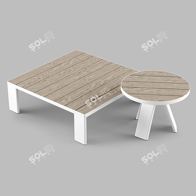 Modern Minimalist Coffee Tables Set 3D model image 5