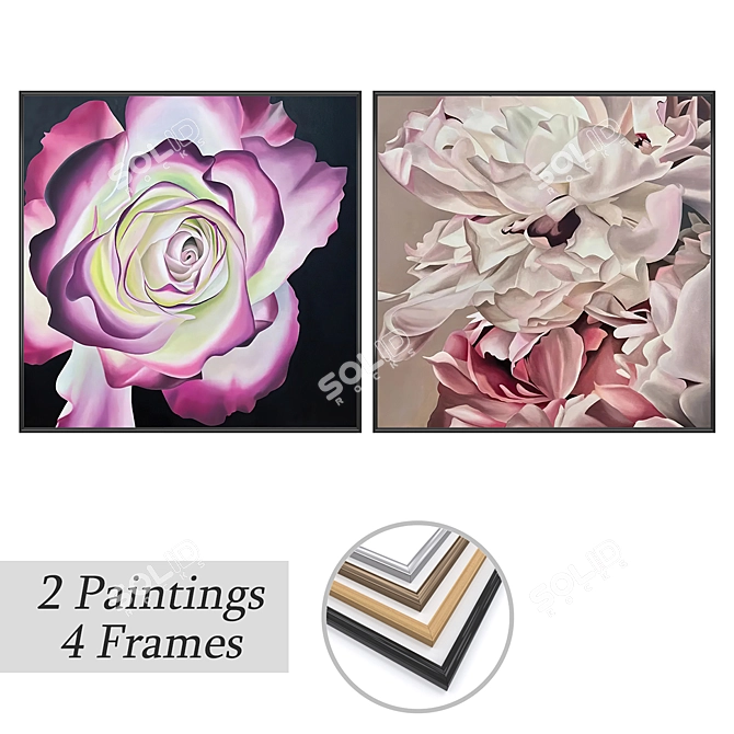 Art Set with Multiple Frames 3D model image 1