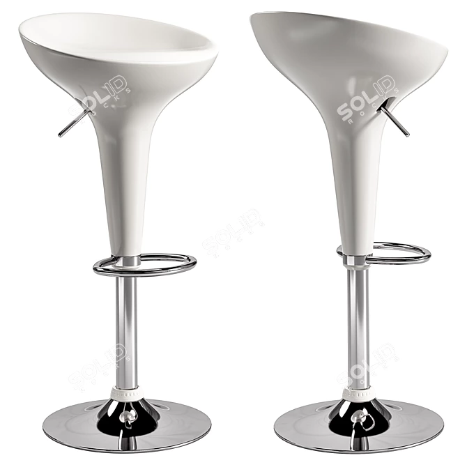 Luxury White Nail Bar Stool 3D model image 1