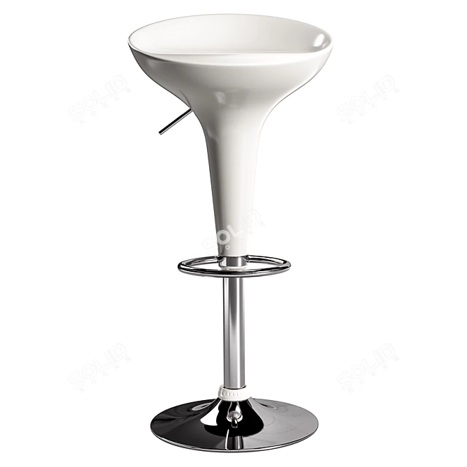 Luxury White Nail Bar Stool 3D model image 2